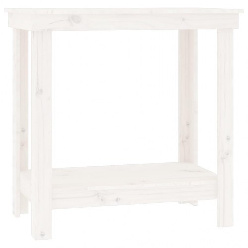Arbejdsbord 80x50x80 cm massivt fyrretræ hvid