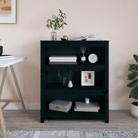 Bogreol 80x35x97 cm massivt fyrretræ sort
