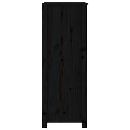 Bogreol 80x35x97 cm massivt fyrretræ sort