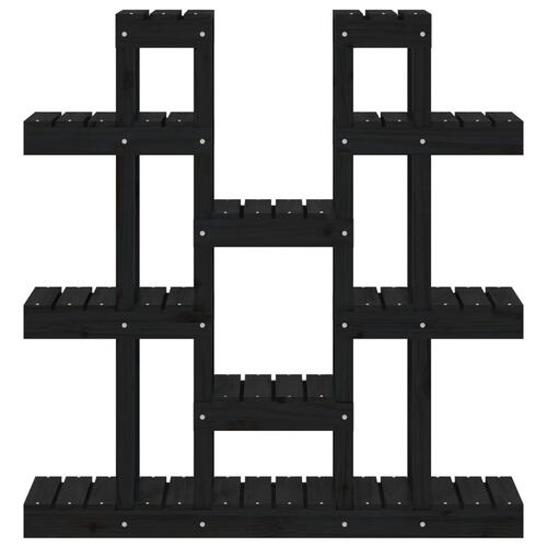 Plantestativ 104,5x25x109,5 cm massivt fyrretræ sort