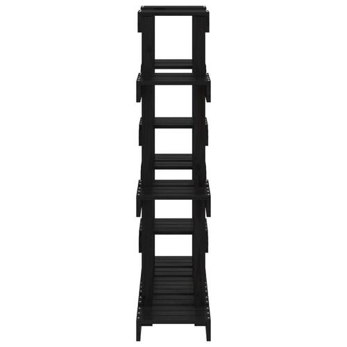 Plantestativ 104,5x25x109,5 cm massivt fyrretræ sort