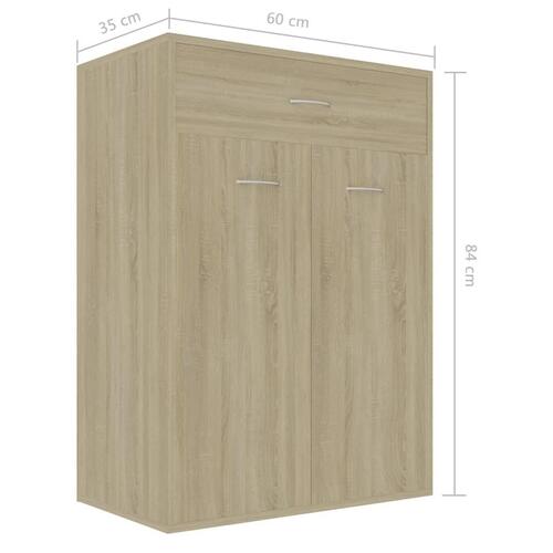 Skoskab 60x35x84 cm konstrueret træ sonoma-eg