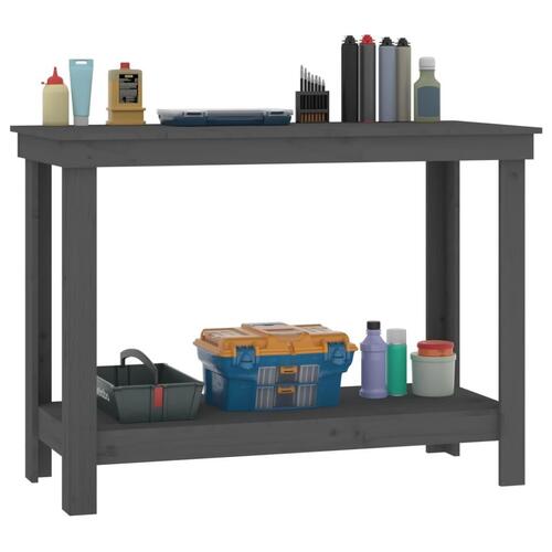 Arbejdsbord 110x50x80 cm massivt fyrretræ grå