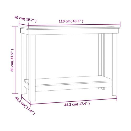 Arbejdsbord 110x50x80 cm massivt fyrretræ grå
