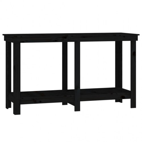 Arbejdsbord i massivt fyrretræ - 140 × 50 × 80 cm, sort