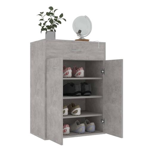 Skoskab 60x35x84 cm konstrueret træ betongrå
