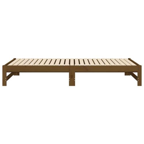 Daybed med udtræk 2x(80x200) cm massivt fyrretræ gyldenbrun