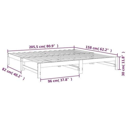 Daybed med udtræk 2x(80x200) cm massivt fyrretræ gyldenbrun