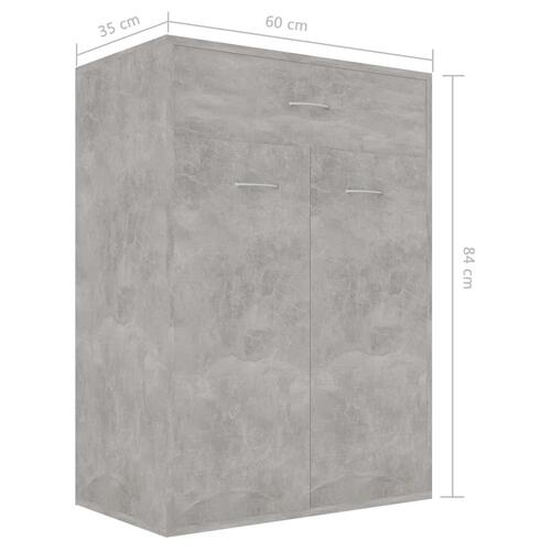 Skoskab 60x35x84 cm konstrueret træ betongrå