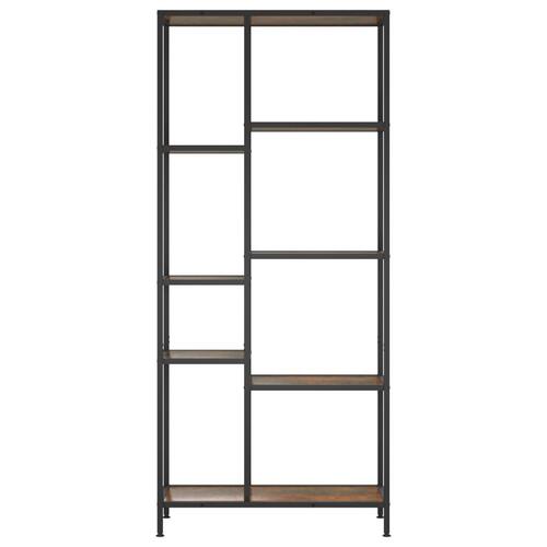 Bogreol 80x30x180 cm stål og konstrueret træ