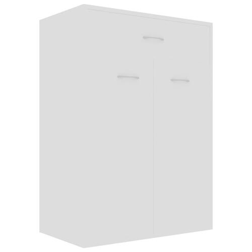 Skoskab 60x35x84 cm konstrueret træ hvid højglans