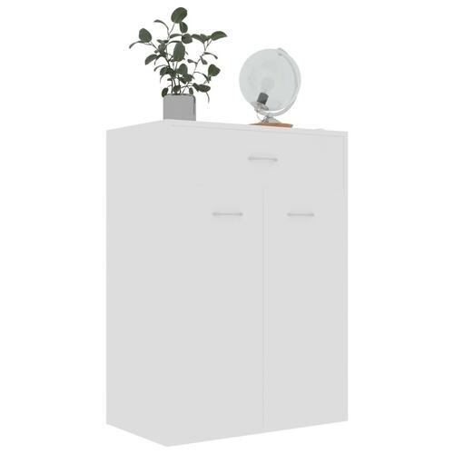 Skoskab 60x35x84 cm konstrueret træ hvid højglans
