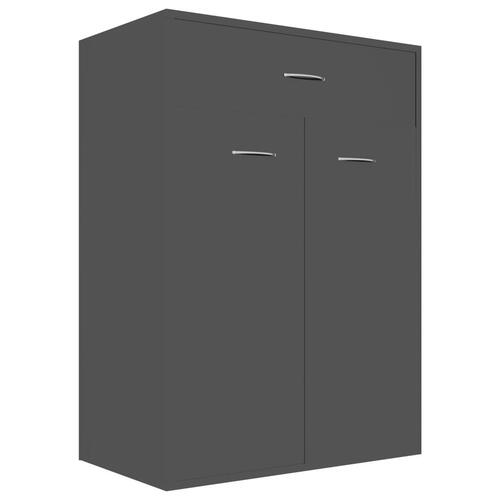 Skoskab 60x35x84 cm konstrueret træ sort højglans