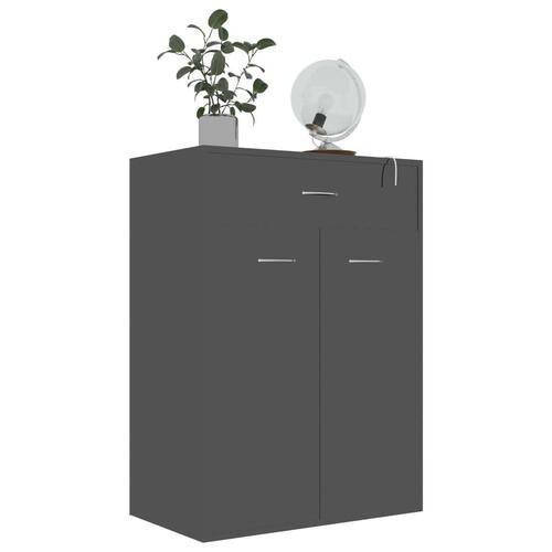 Skoskab 60x35x84 cm konstrueret træ sort højglans
