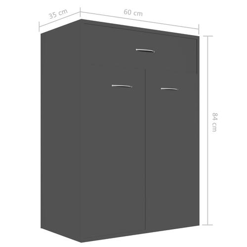 Skoskab 60x35x84 cm konstrueret træ sort højglans
