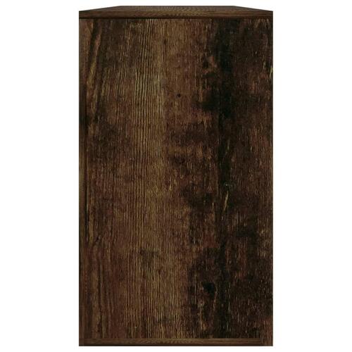 Skobænk 80x24x45 cm konstrueret træ røget egetræsfarve