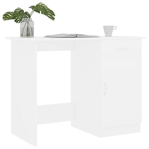 Skrivebord 100x50x76 cm konstrueret træ hvid