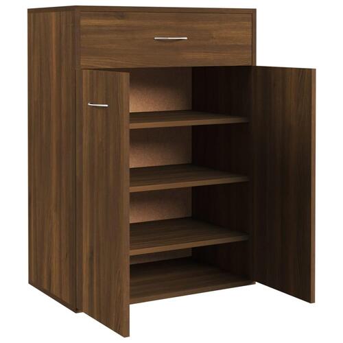 Skoskab 60x35x84 cm konstrueret træ brun egetræ
