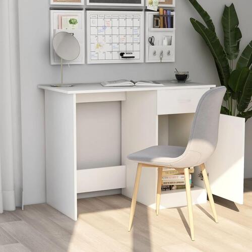 Skrivebord 100x50x76 cm konstrueret træ hvid