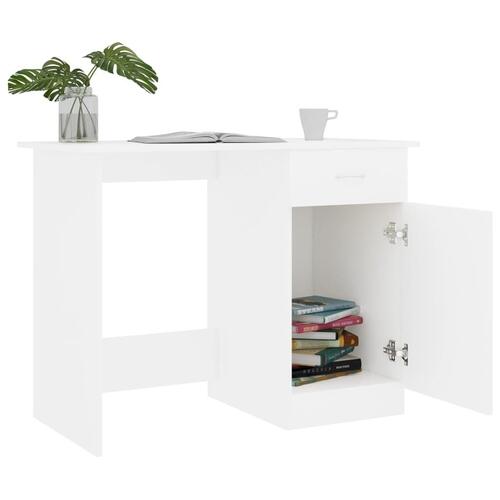 Skrivebord 100x50x76 cm konstrueret træ hvid