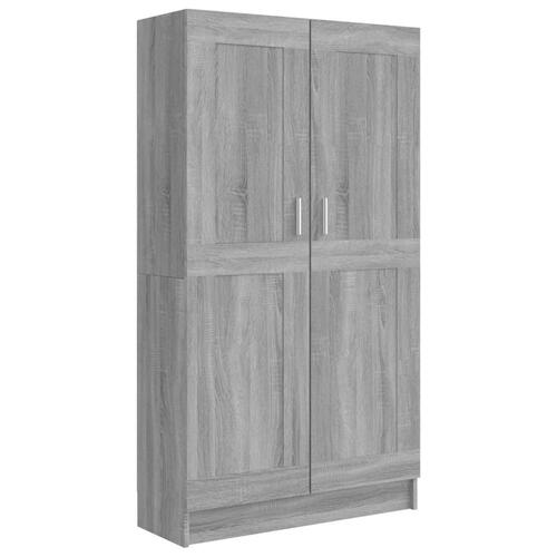 Bogreol 82,5x30,5x150 cm konstrueret træ grå sonoma-eg