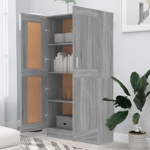 Bogreol 82,5x30,5x150 cm konstrueret træ grå sonoma-eg