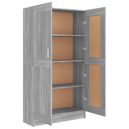 Bogreol 82,5x30,5x150 cm konstrueret træ grå sonoma-eg