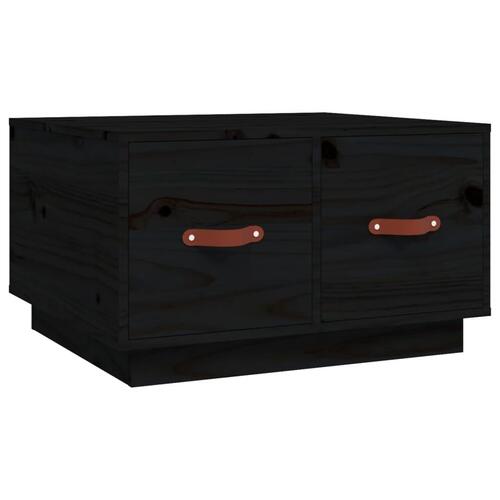 Sofabord 60x53x35 cm massivt fyrretræ sort