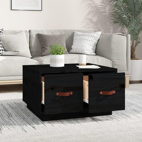 Sofabord 60x53x35 cm massivt fyrretræ sort