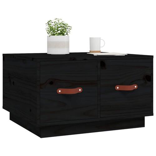 Sofabord 60x53x35 cm massivt fyrretræ sort