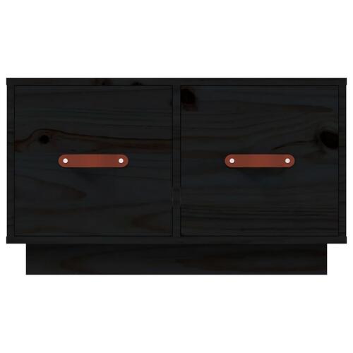 Sofabord 60x53x35 cm massivt fyrretræ sort