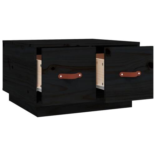 Sofabord 60x53x35 cm massivt fyrretræ sort
