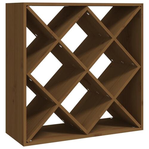 Vinreol 62x25x62 cm massivt fyrretræ gyldenbrun