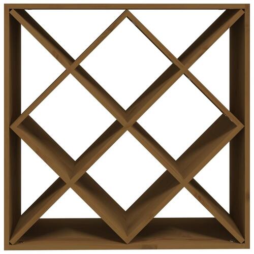 Vinreol 62x25x62 cm massivt fyrretræ gyldenbrun