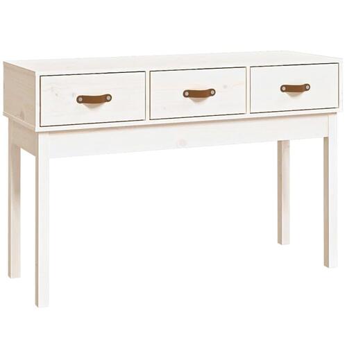 Konsolbord 114x40x75 cm massivt fyrretræ hvid