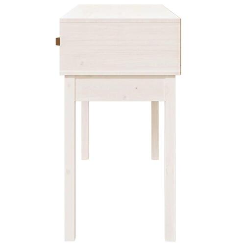 Konsolbord 114x40x75 cm massivt fyrretræ hvid