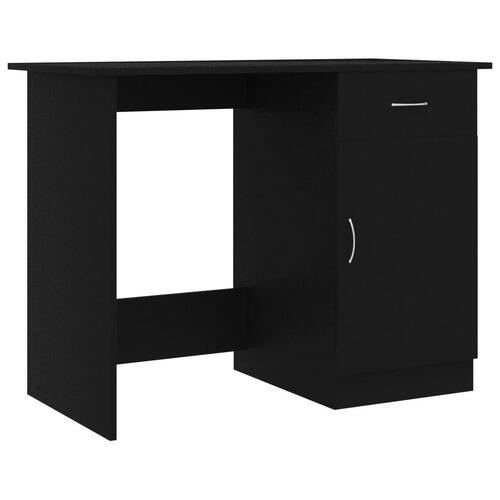 Skrivebord 100x50x76 cm konstrueret træ sort
