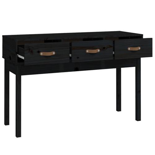 Konsolbord 114x40x75 cm massivt fyrretræ sort
