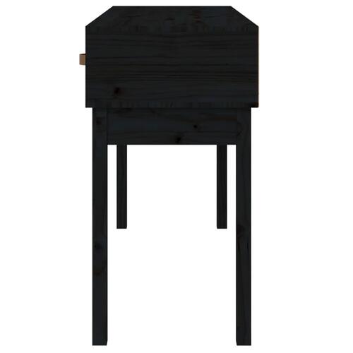Konsolbord 114x40x75 cm massivt fyrretræ sort