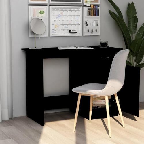 Skrivebord 100x50x76 cm konstrueret træ sort