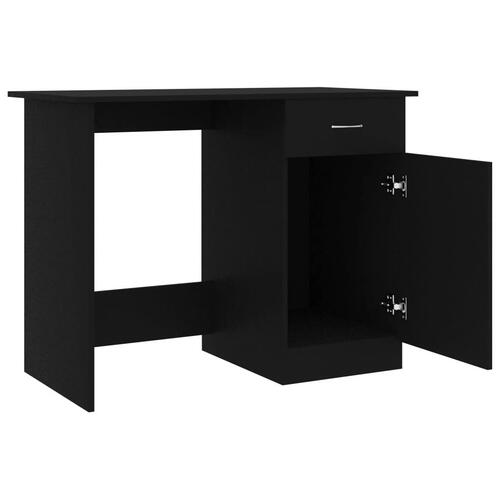Skrivebord 100x50x76 cm konstrueret træ sort