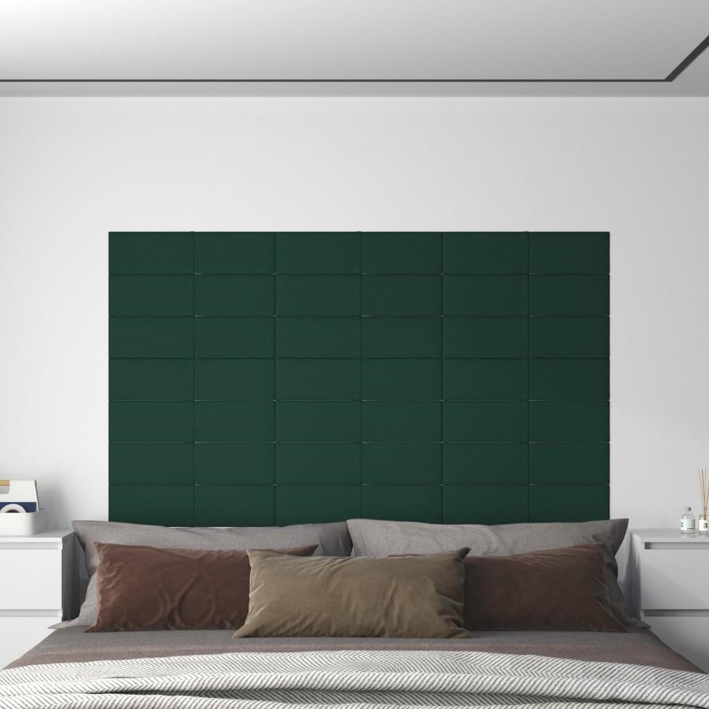 Vægpaneler 12 stk. 60x15 cm 1,08 m² stof grøn