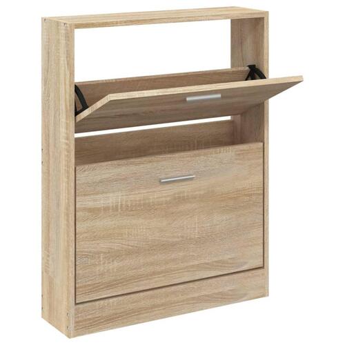 Skoskab 59x17x81 cm konstrueret træ egetræ
