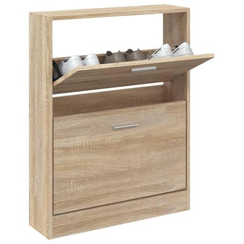 Skoskab 59x17x81 cm konstrueret træ egetræ