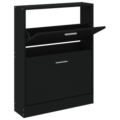 Skoskab 59x17x81 cm konstrueret træ sort