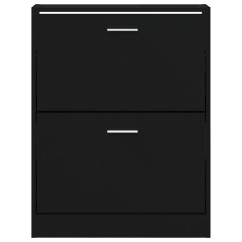 Skoskab 59x17x81 cm konstrueret træ sort
