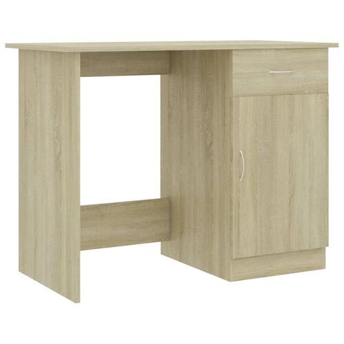 Skrivebord 100x50x76 cm konstrueret træ sonoma-eg