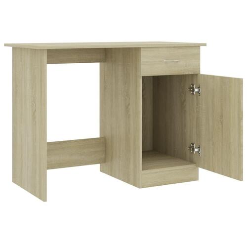 Skrivebord 100x50x76 cm konstrueret træ sonoma-eg