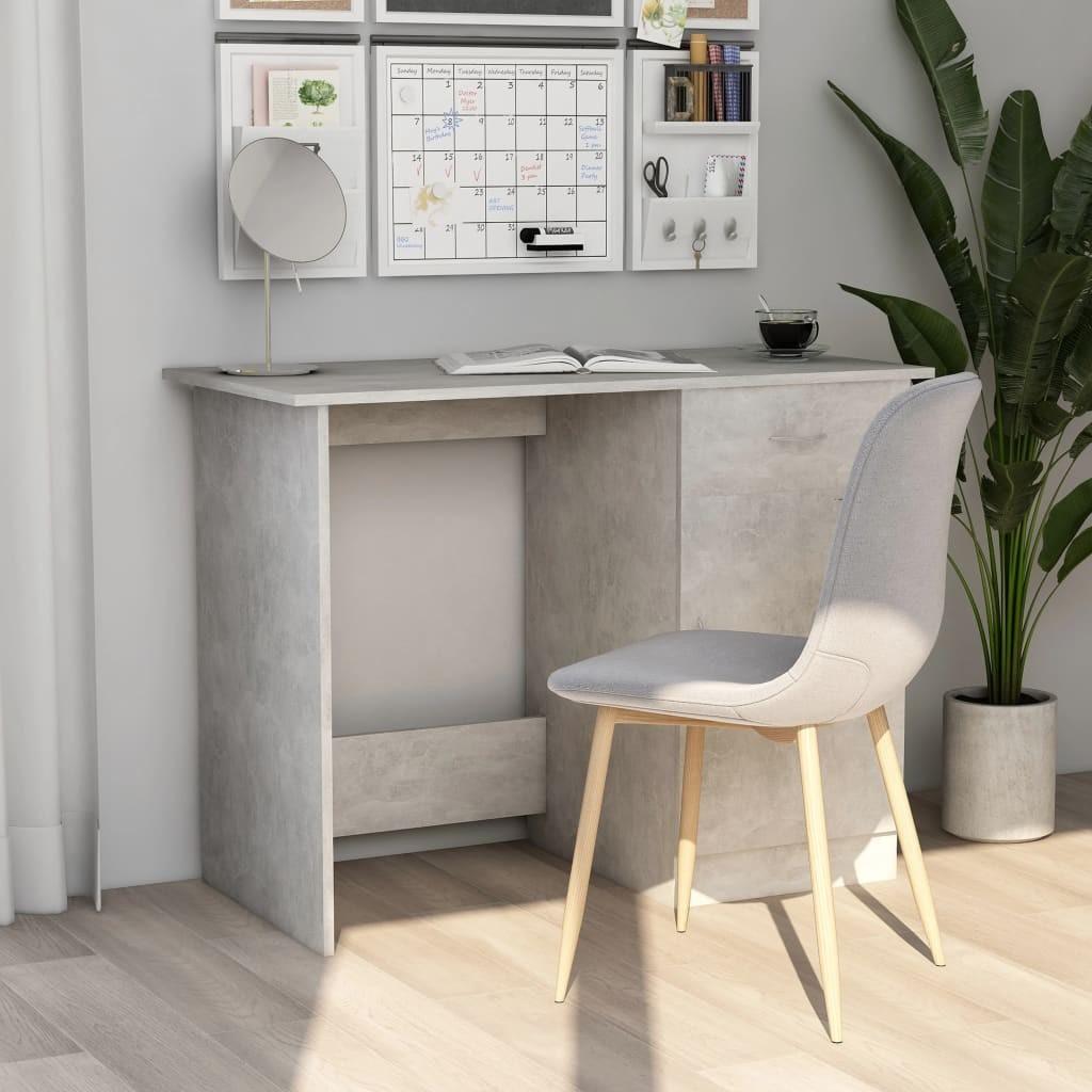Skrivebord 100x50x76 cm konstrueret træ betongrå