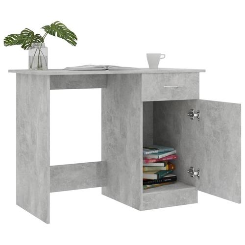 Skrivebord 100x50x76 cm konstrueret træ betongrå